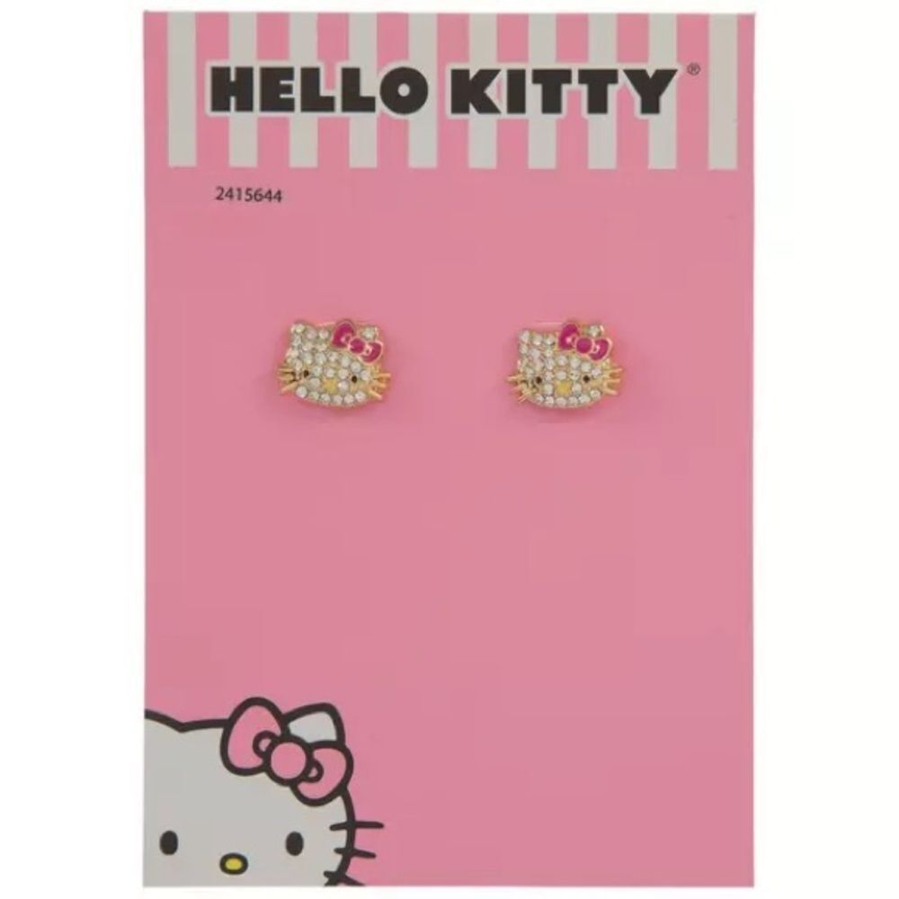 New Hello Kitty Rhinestone Earrings NWT